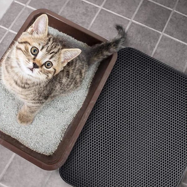 Premium Cat Litter Mat Non-Slip Double Layer Honeycomb Design Easy Clean Trapper