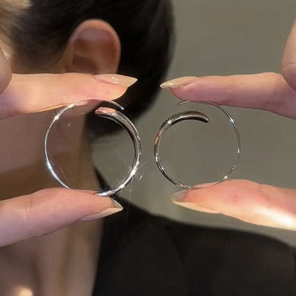 Elegant Large Curved Premium Gold Alloy Hoop Earrings