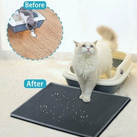 Premium Cat Litter Mat Non-Slip Double Layer Honeycomb Design Easy Clean Trapper