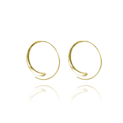 Elegant Large Curved Premium Gold Alloy Hoop Earrings