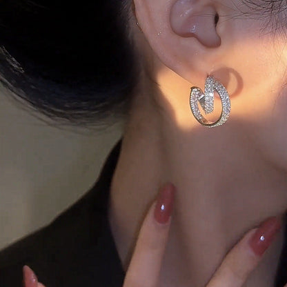 Crossover Zirconia Earrings