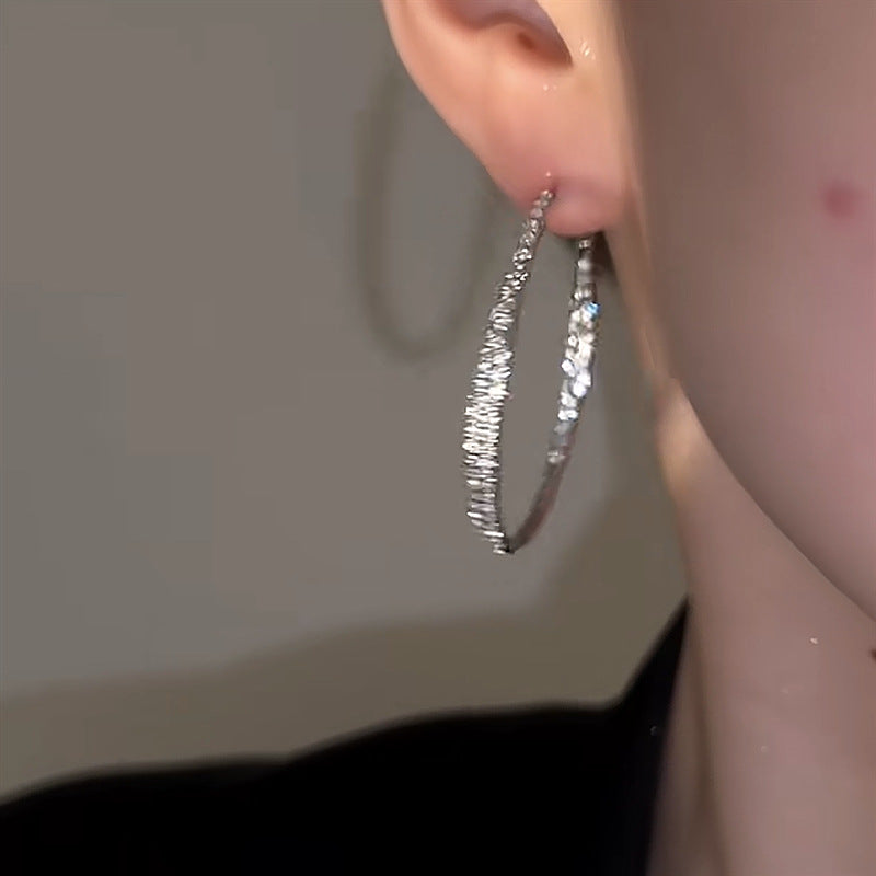 Rhinestone Large Hoop Earrings