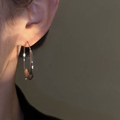 Elegant Large Curved Premium Gold Alloy Hoop Earrings