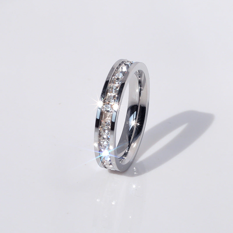 Full Diamond Titanium Ring