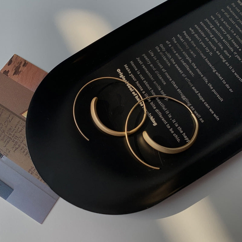 Elegant Large Curved Premium Gold Alloy Hoop Earrings