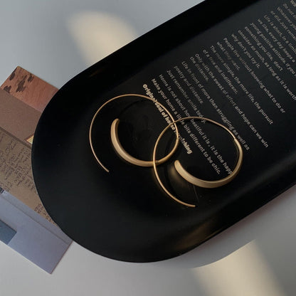 Elegant Large Curved Premium Gold Alloy Hoop Earrings