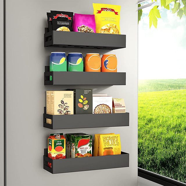 Sakerplus Strong Magnetic Refrigerator Shelf Kitchen Organizer for Spices & Essentials