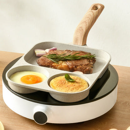4-in-1 Nonstick Breakfast Frying Pan for Eggs Bacon Burgers