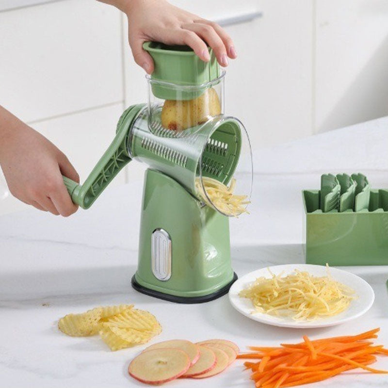 Multi-Functional Hand-Crank Grater for Efficient Cheese and Vegetables