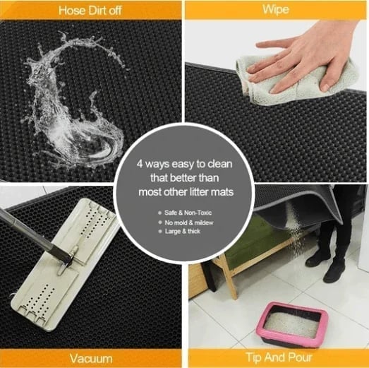 Premium Cat Litter Mat Non-Slip Double Layer Honeycomb Design Easy Clean Trapper