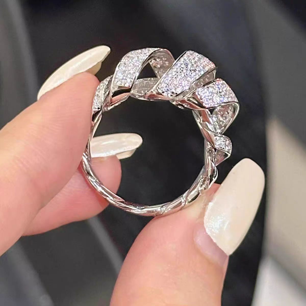 Sterling Silver Diamond Ring