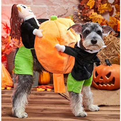 Adorable Pet Pumpkin Halloween Costume - Cozy & Fun for Dogs & Cats