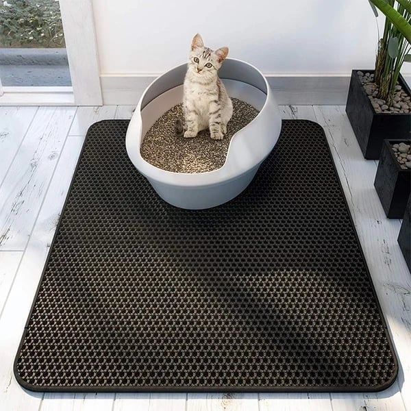 Premium Cat Litter Mat Non-Slip Double Layer Honeycomb Design Easy Clean Trapper