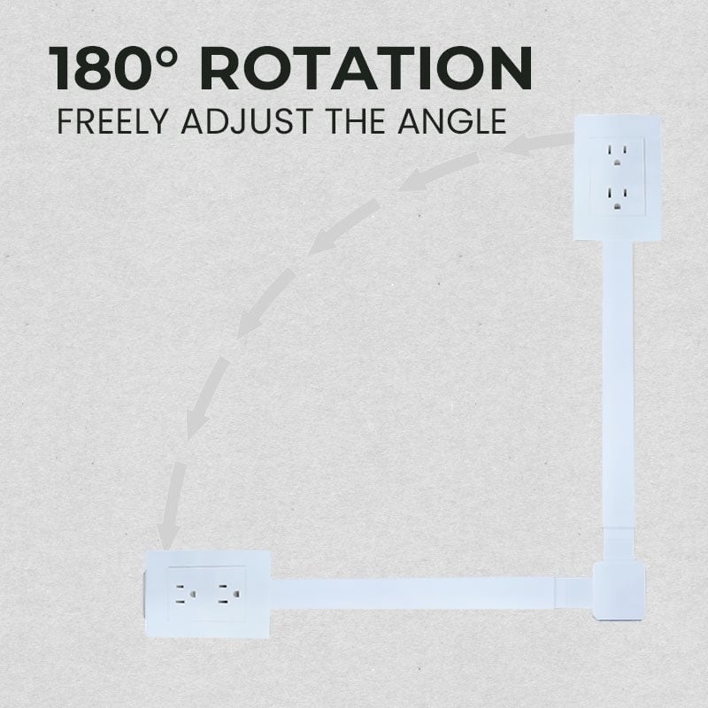 Rotating Socket Expander Extendable 180° Rotating Dual AC Outlet Power Socket Expander with Pho ...
