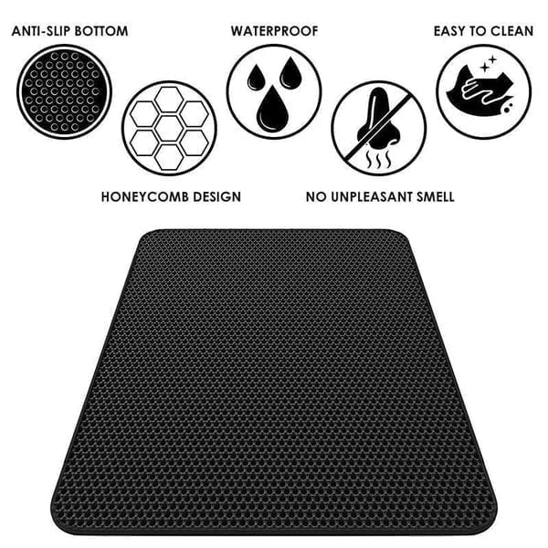 Premium Cat Litter Mat Non-Slip Double Layer Honeycomb Design Easy Clean Trapper
