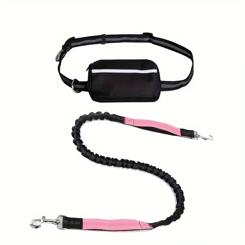 Ultimate Hands-Free Dog Leash with Shock Absorbing Bungee & Zipper Pouch