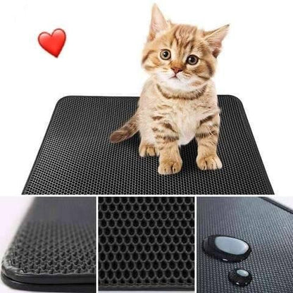 Premium Cat Litter Mat Non-Slip Double Layer Honeycomb Design Easy Clean Trapper