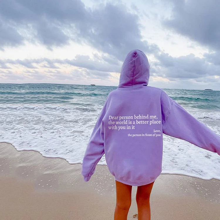 Inspiring 'Dear Person Behind Me' Positive Message Comfort Sweatshirt - Kindness Spreader Apparel