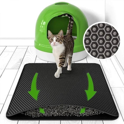 Premium Cat Litter Mat Non-Slip Double Layer Honeycomb Design Easy Clean Trapper