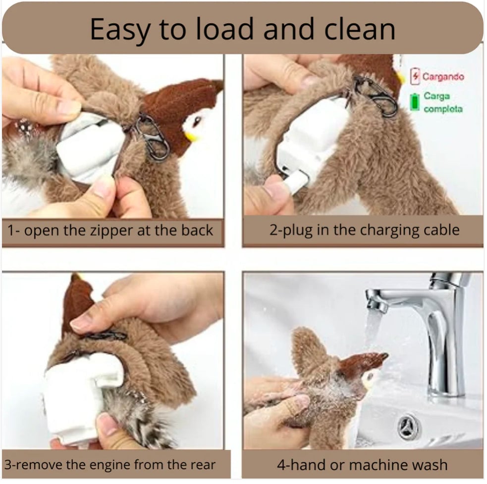 Flapping Wings Bird Catnip Toy for Interactive Cat Playtime