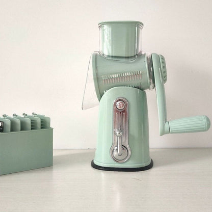 Multi-Functional Hand-Crank Grater for Efficient Cheese and Vegetables