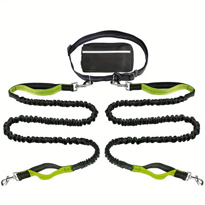 Ultimate Hands-Free Dog Leash with Shock Absorbing Bungee & Zipper Pouch