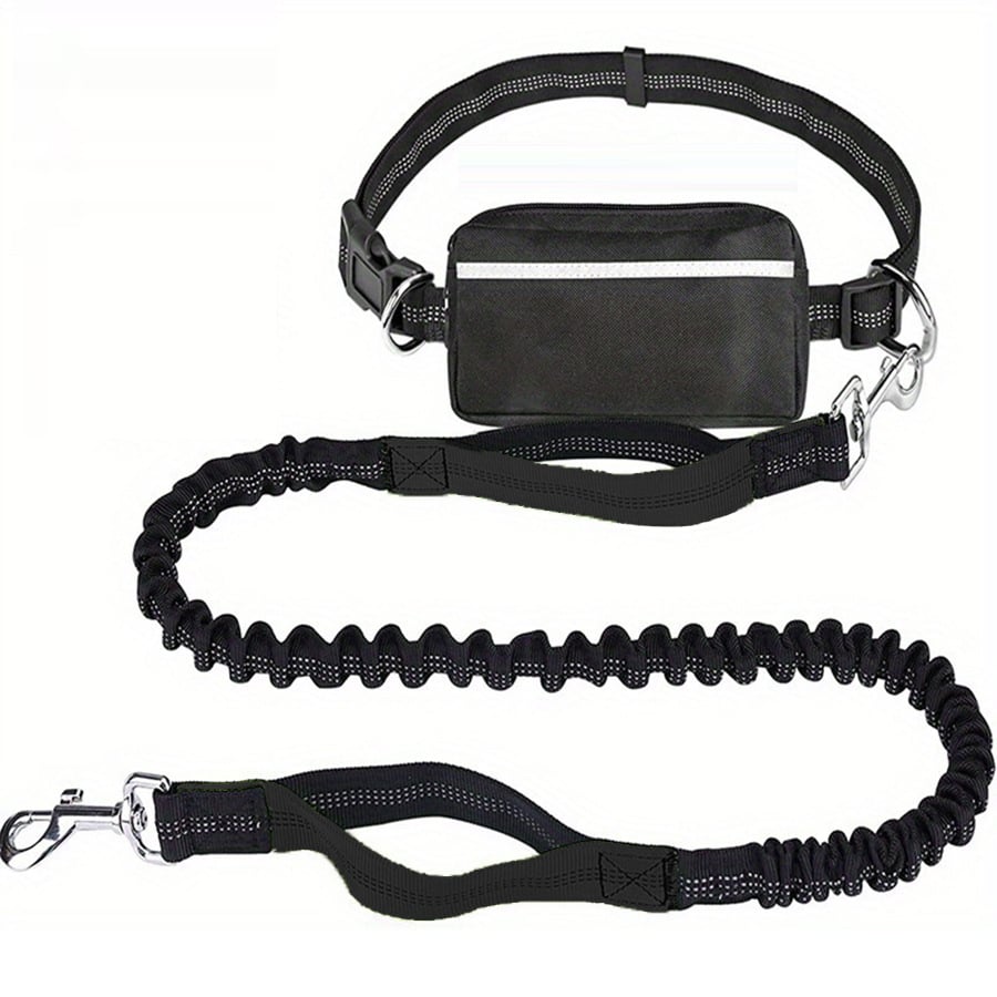 Ultimate Hands-Free Dog Leash with Shock Absorbing Bungee & Zipper Pouch