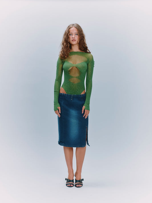 Sculpting Olive Green Long Sleeve Bodysuit - Ultimate Comfort & Style