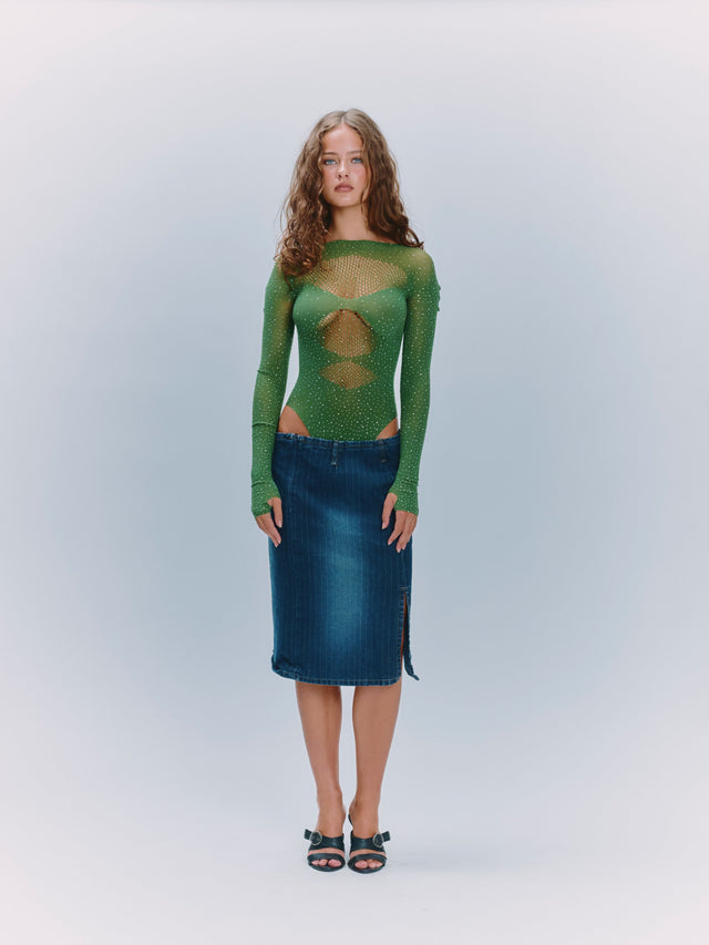 Sculpting Olive Green Long Sleeve Bodysuit - Ultimate Comfort & Style