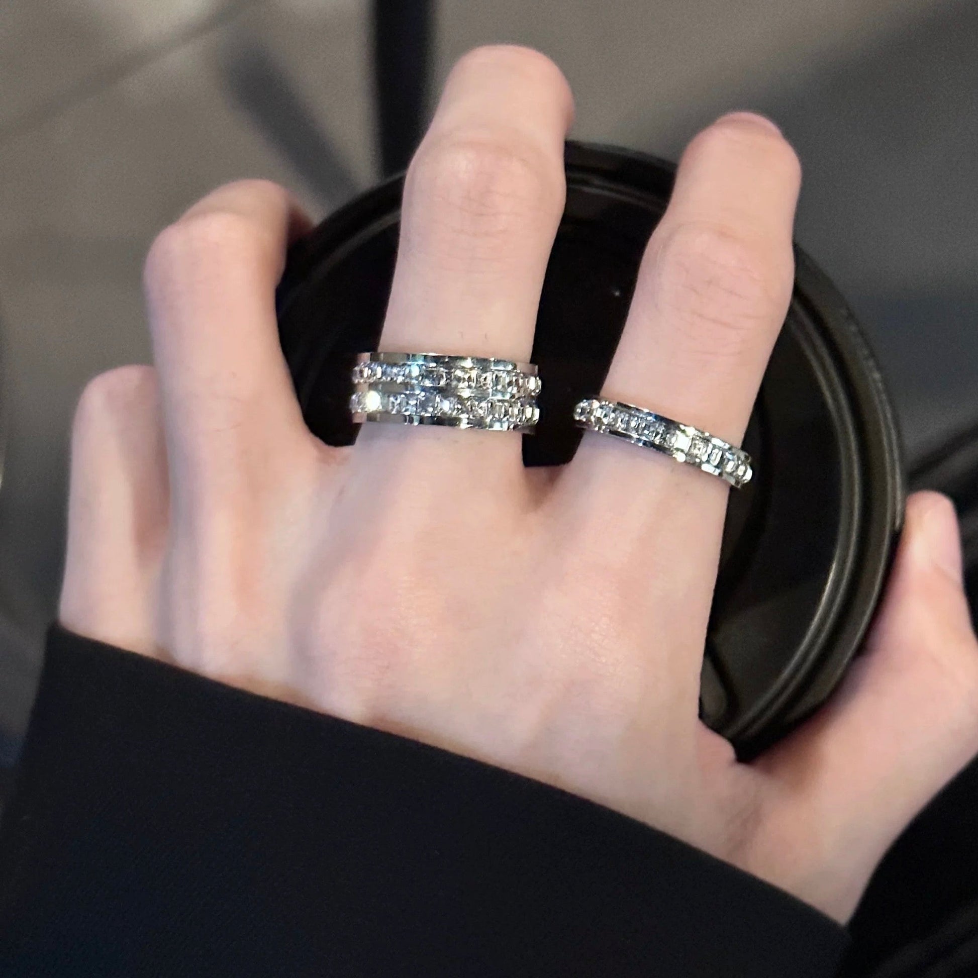 Full Diamond Titanium Ring