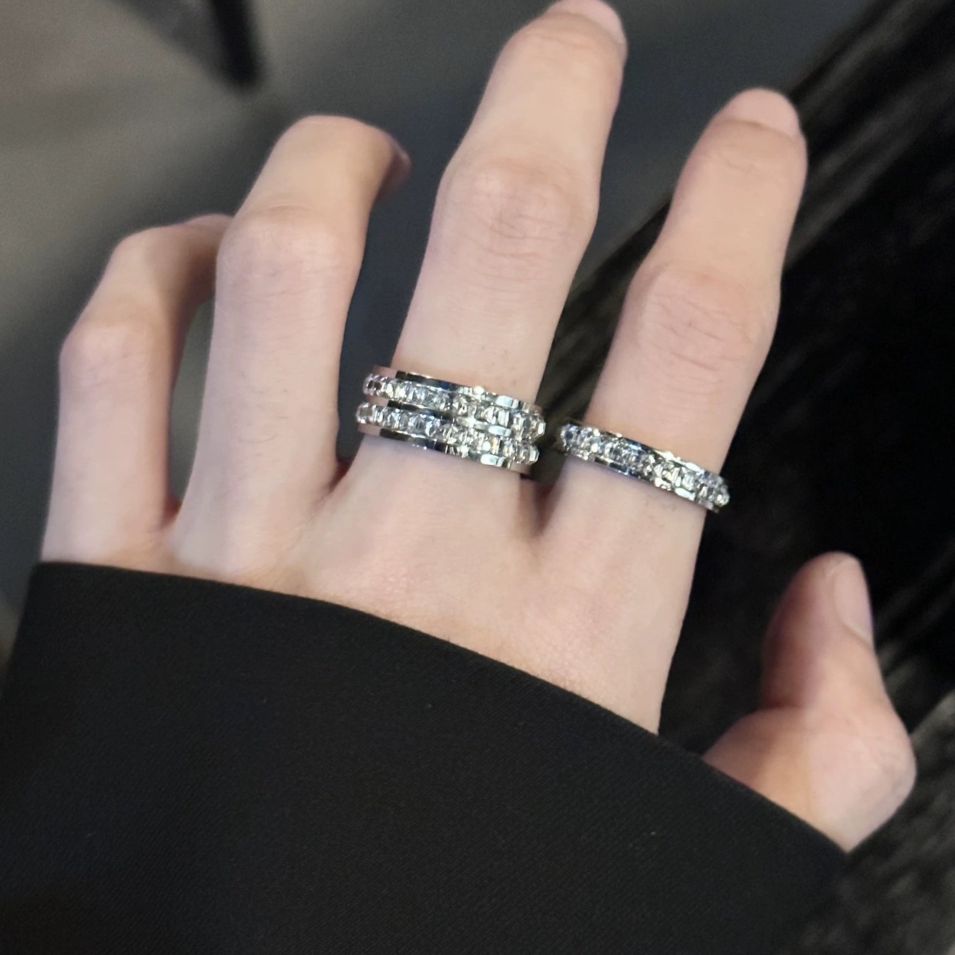 Full Diamond Titanium Ring