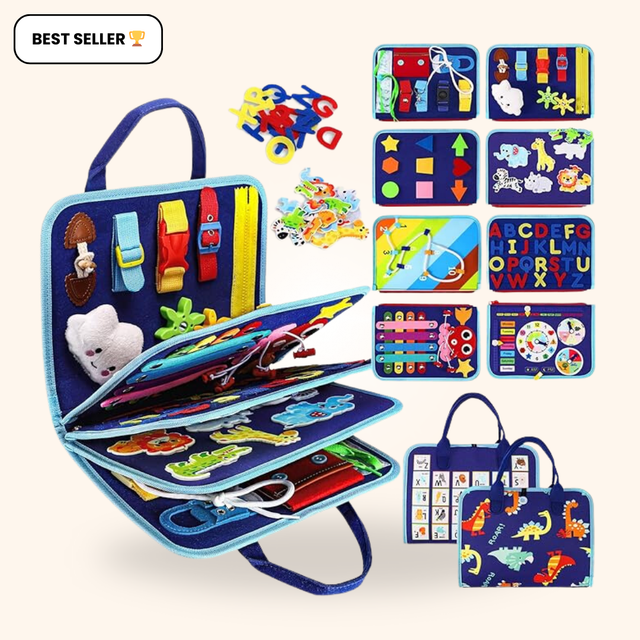 Portable Montessori Busy Board for Toddlers: Educational Sensory Activity Travel Toy