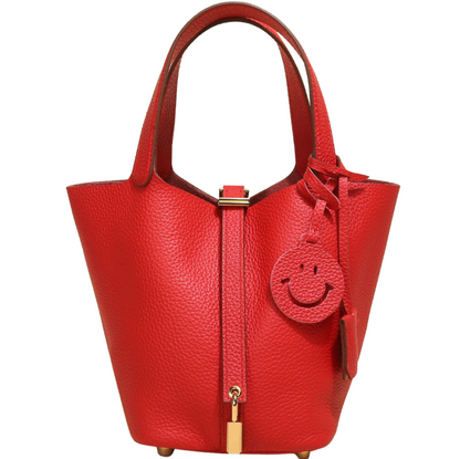 Elegant Kate Lock Bag: Pebbled Texture, Secure Closure, Versatile Shoulder Handbag