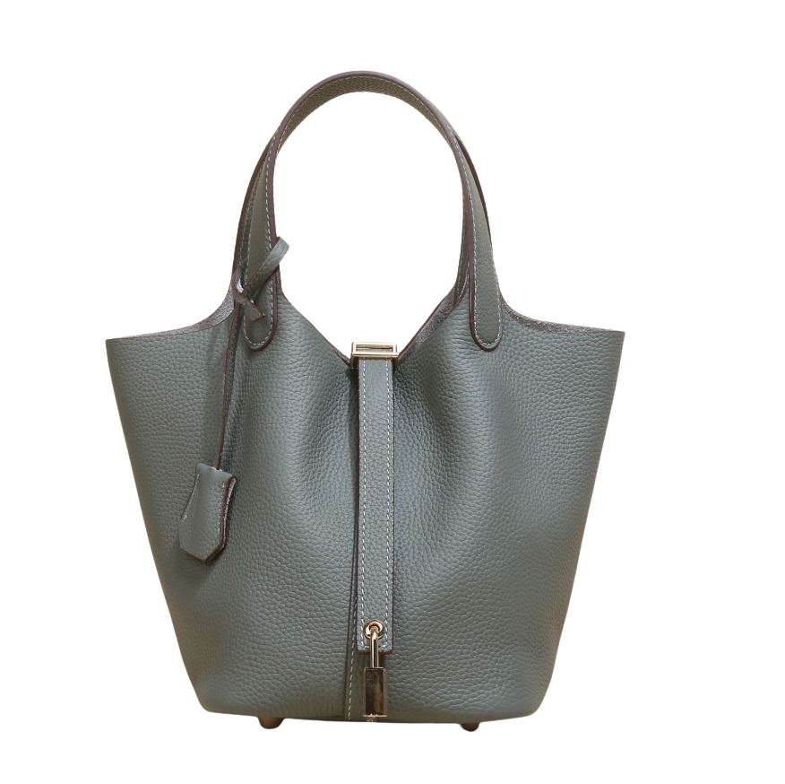Elegant Kate Lock Bag: Pebbled Texture, Secure Closure, Versatile Shoulder Handbag