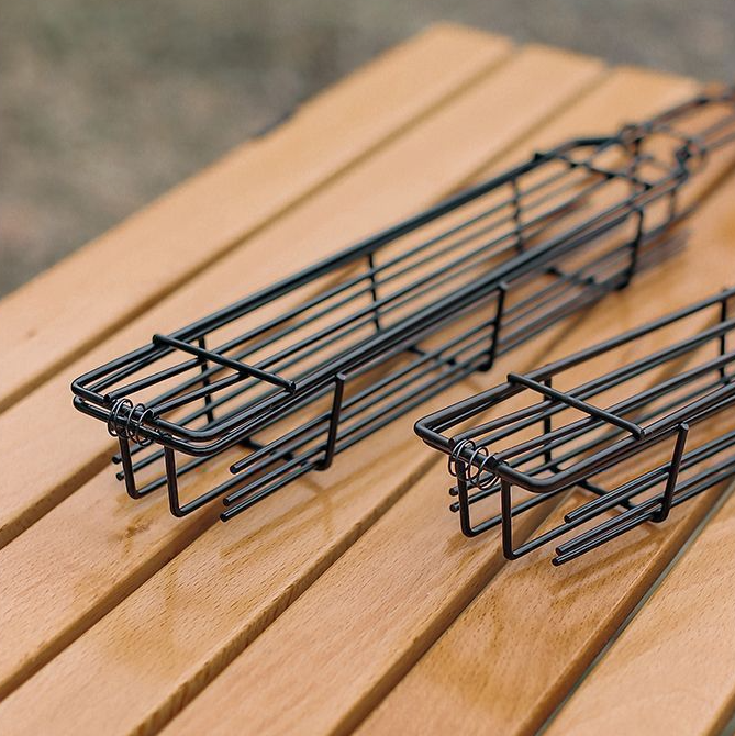 Skewer-Free Wooden BBQ Basket with Comfortable Handle