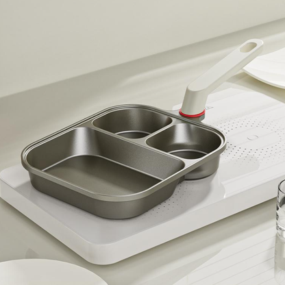 4-in-1 Nonstick Breakfast Frying Pan for Eggs Bacon Burgers