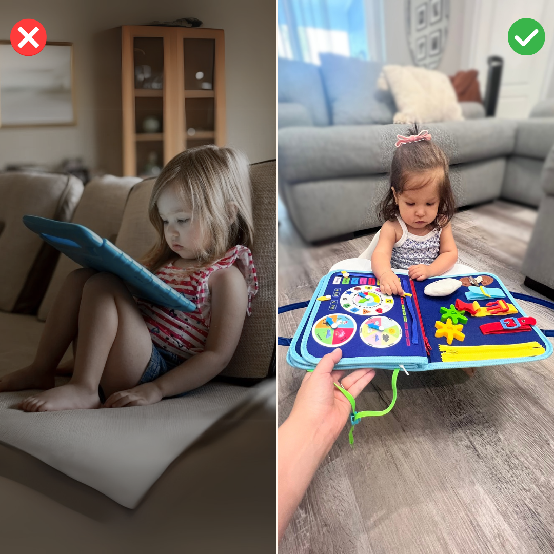 Portable Montessori Busy Board for Toddlers: Educational Sensory Activity Travel Toy