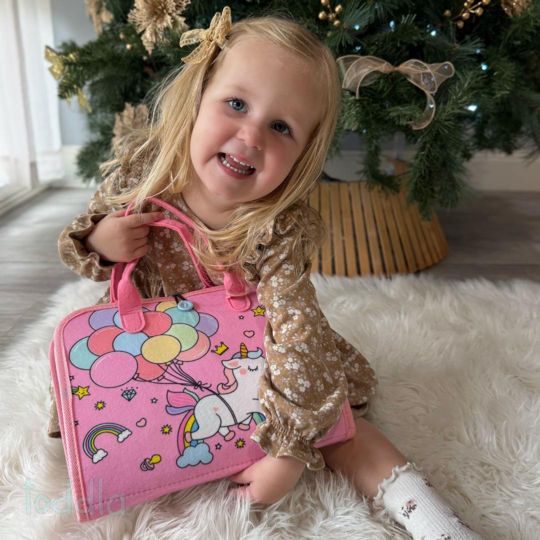 Portable Montessori Busy Board for Toddlers: Educational Sensory Activity Travel Toy