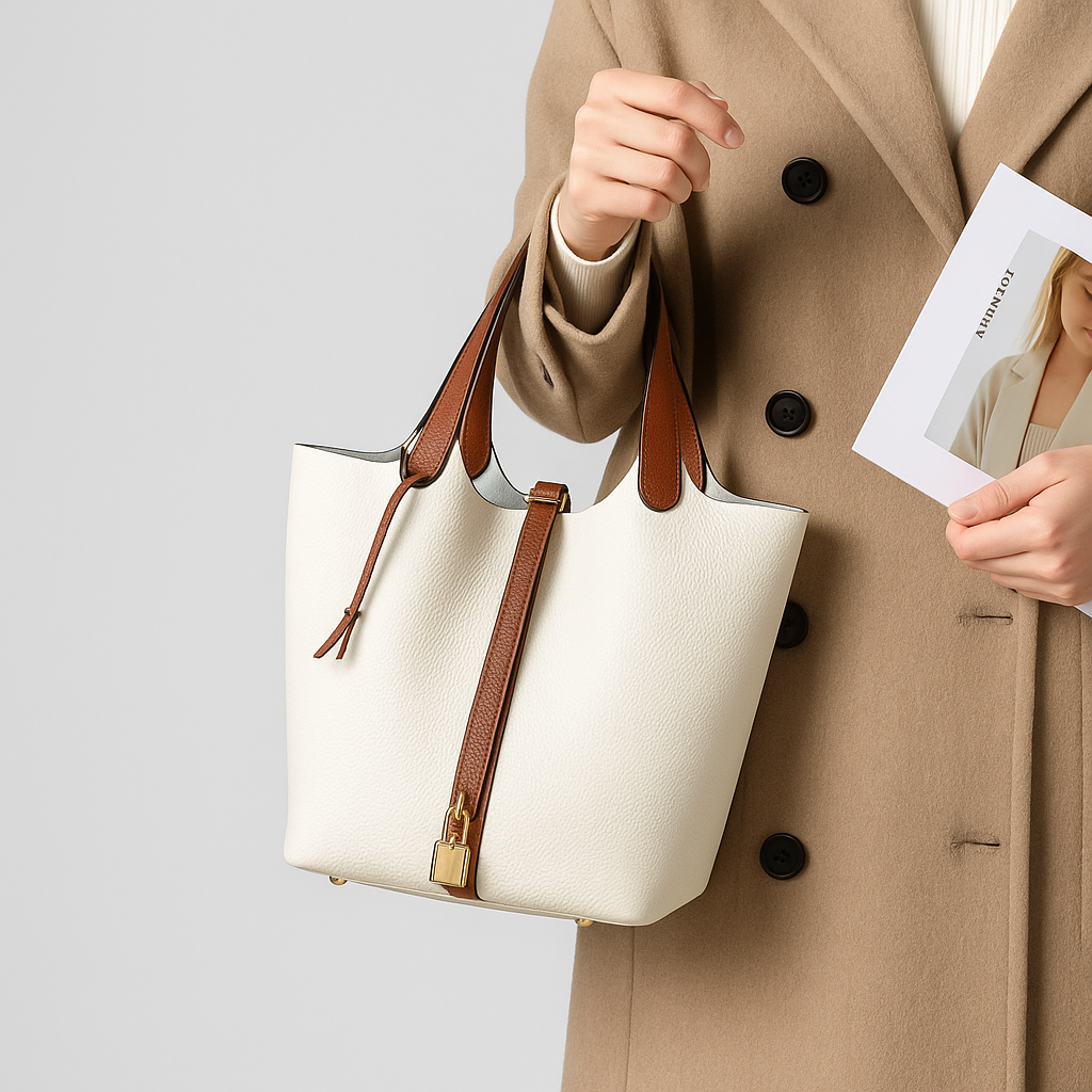 Elegant Kate Lock Bag: Pebbled Texture, Secure Closure, Versatile Shoulder Handbag