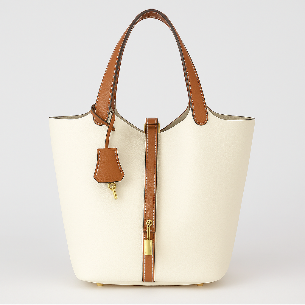 Elegant Kate Lock Bag: Pebbled Texture, Secure Closure, Versatile Shoulder Handbag