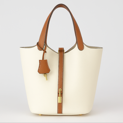 Elegant Kate Lock Bag: Pebbled Texture, Secure Closure, Versatile Shoulder Handbag