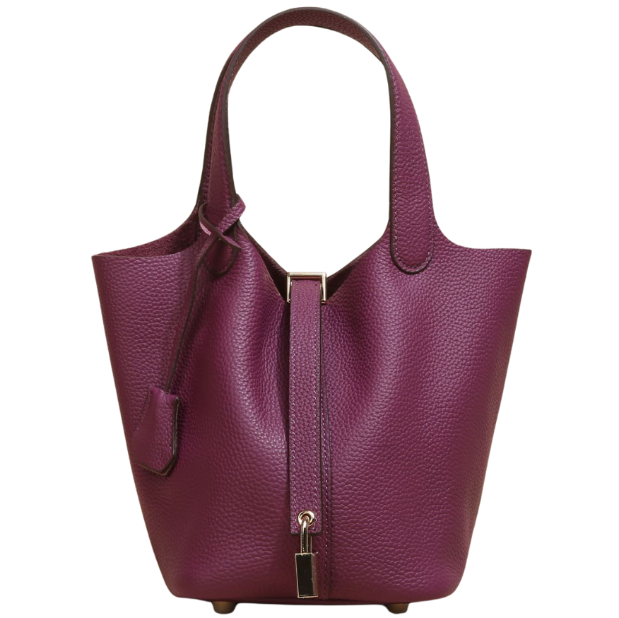 Elegant Kate Lock Bag: Pebbled Texture, Secure Closure, Versatile Shoulder Handbag