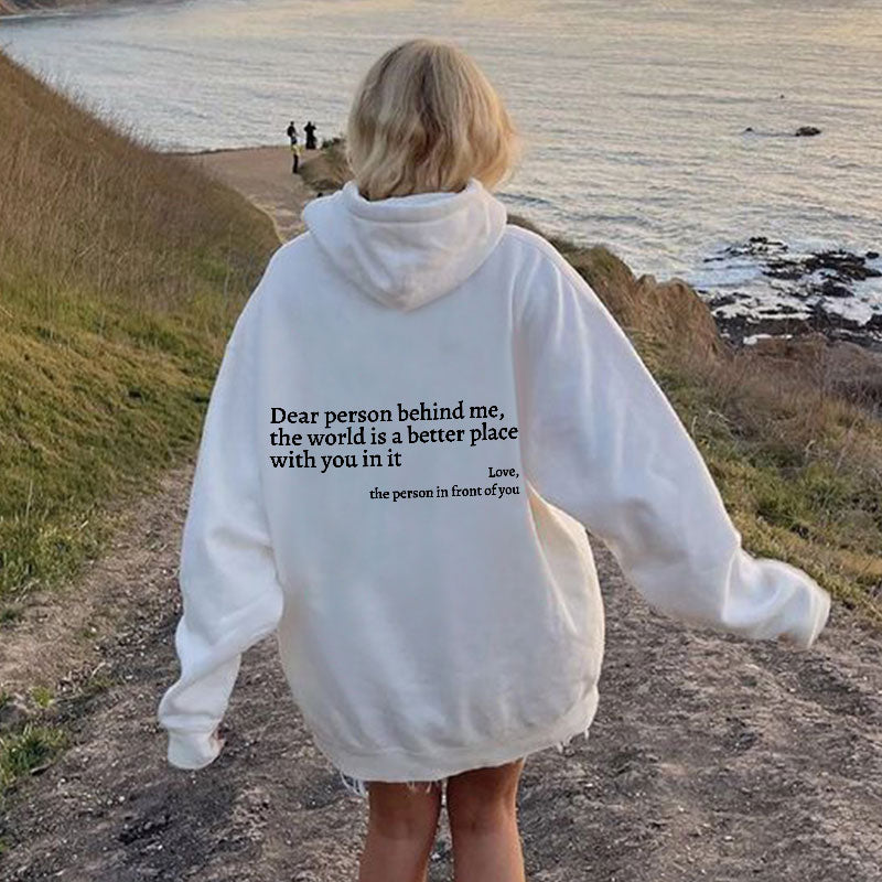 Inspiring 'Dear Person Behind Me' Positive Message Comfort Sweatshirt - Kindness Spreader Apparel