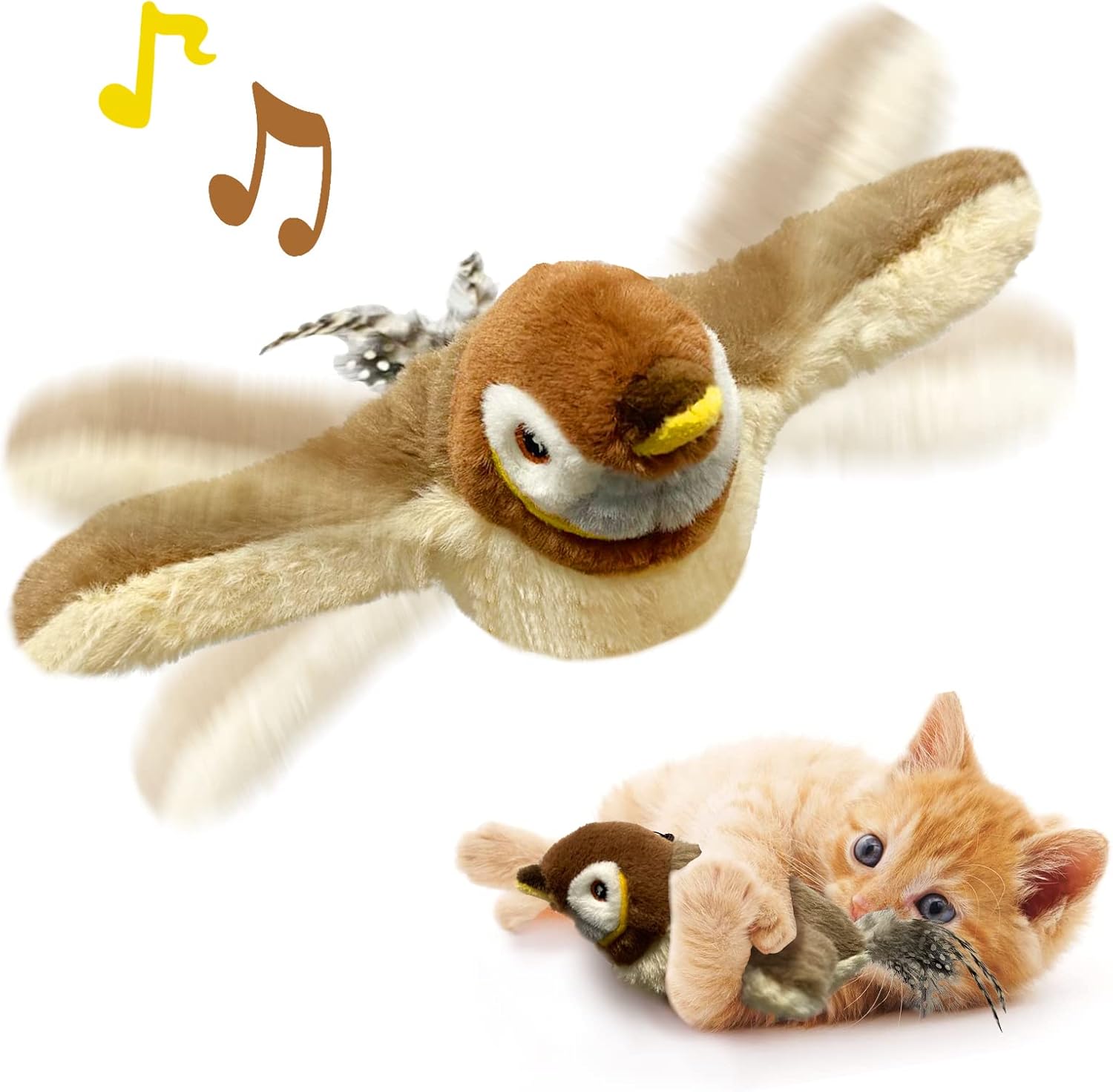 Flapping Wings Bird Catnip Toy for Interactive Cat Playtime