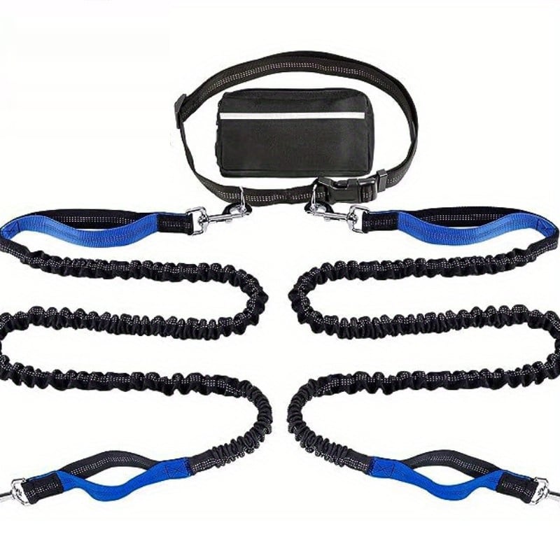 Ultimate Hands-Free Dog Leash with Shock Absorbing Bungee & Zipper Pouch