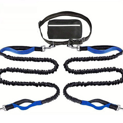 Ultimate Hands-Free Dog Leash with Shock Absorbing Bungee & Zipper Pouch