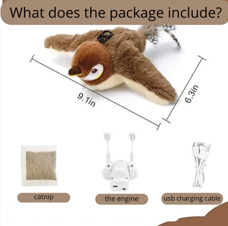 Flapping Wings Bird Catnip Toy for Interactive Cat Playtime