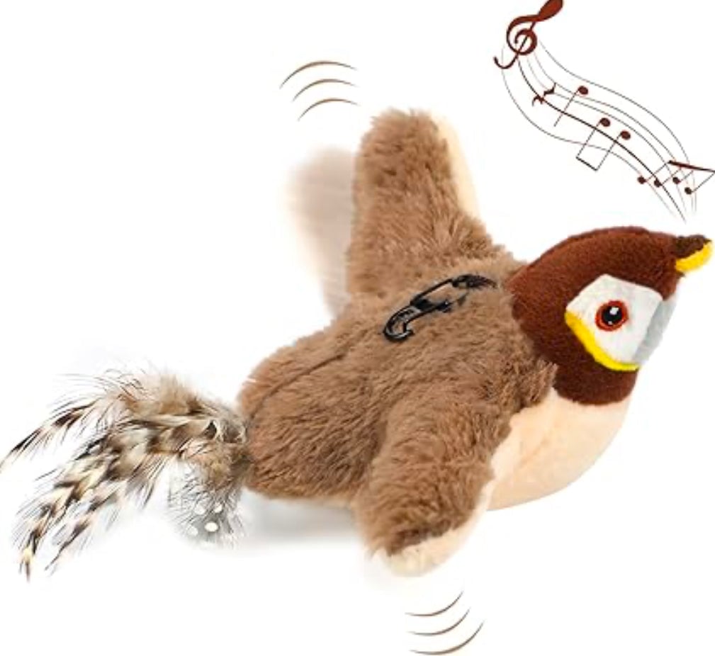 Flapping Wings Bird Catnip Toy for Interactive Cat Playtime