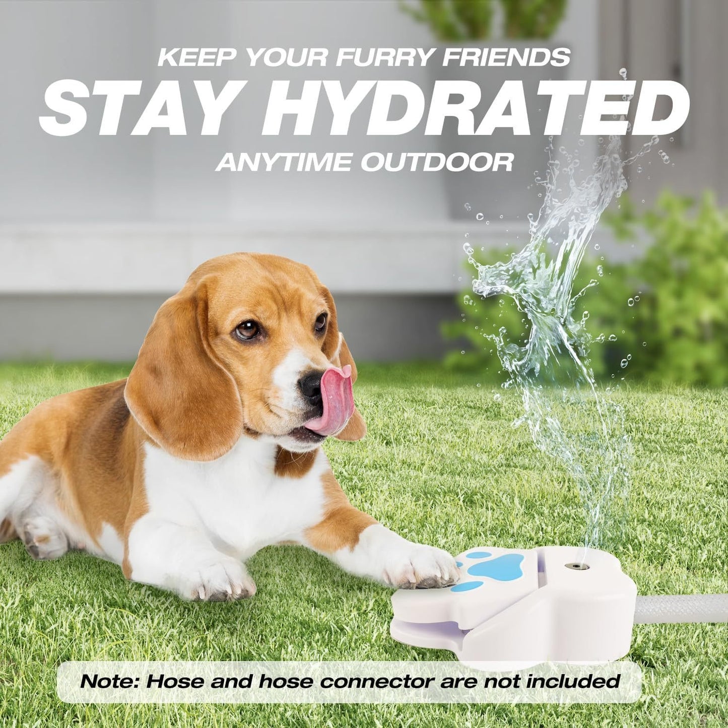 Interactive Outdoor Dog Water Fountain: Step-On Paw Activated Fresh Water Dispenser