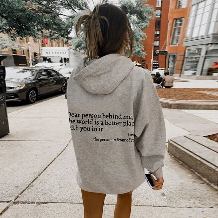 Inspiring 'Dear Person Behind Me' Positive Message Comfort Sweatshirt - Kindness Spreader Apparel
